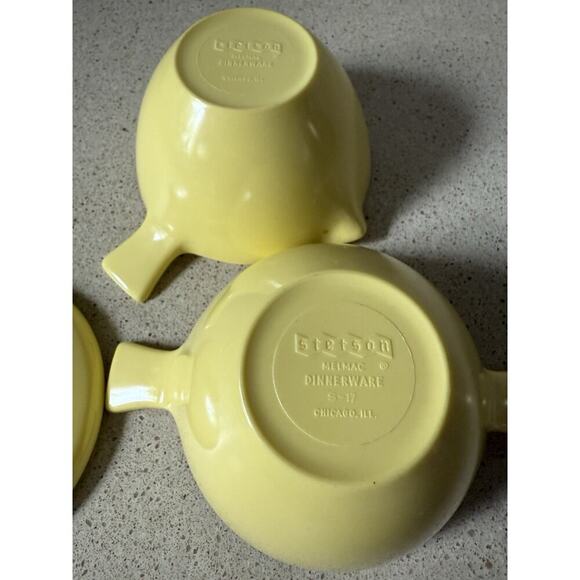 Vtg 50s 60s Stetson Melmac Lemon Yellow Cream & Sugar Lid Bowl Atomic Retro - Picture 4 of 5